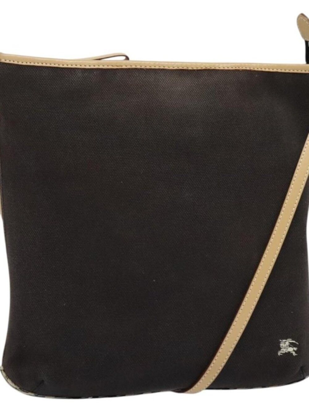 Authentic BURBERRY Blue Label Shoulder Bag Canvas Black Silver